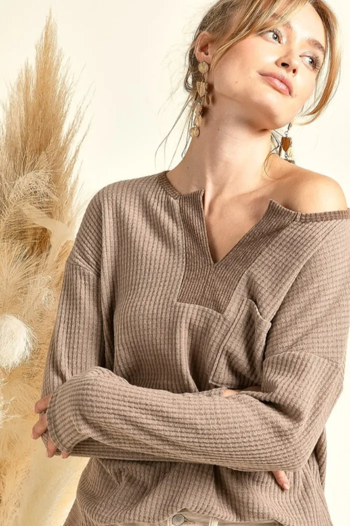 Brushed Waffle Henley