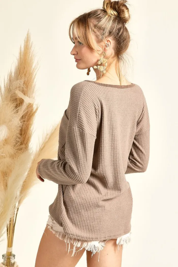 Brushed Waffle Henley