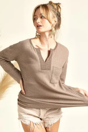 Brushed Waffle Henley