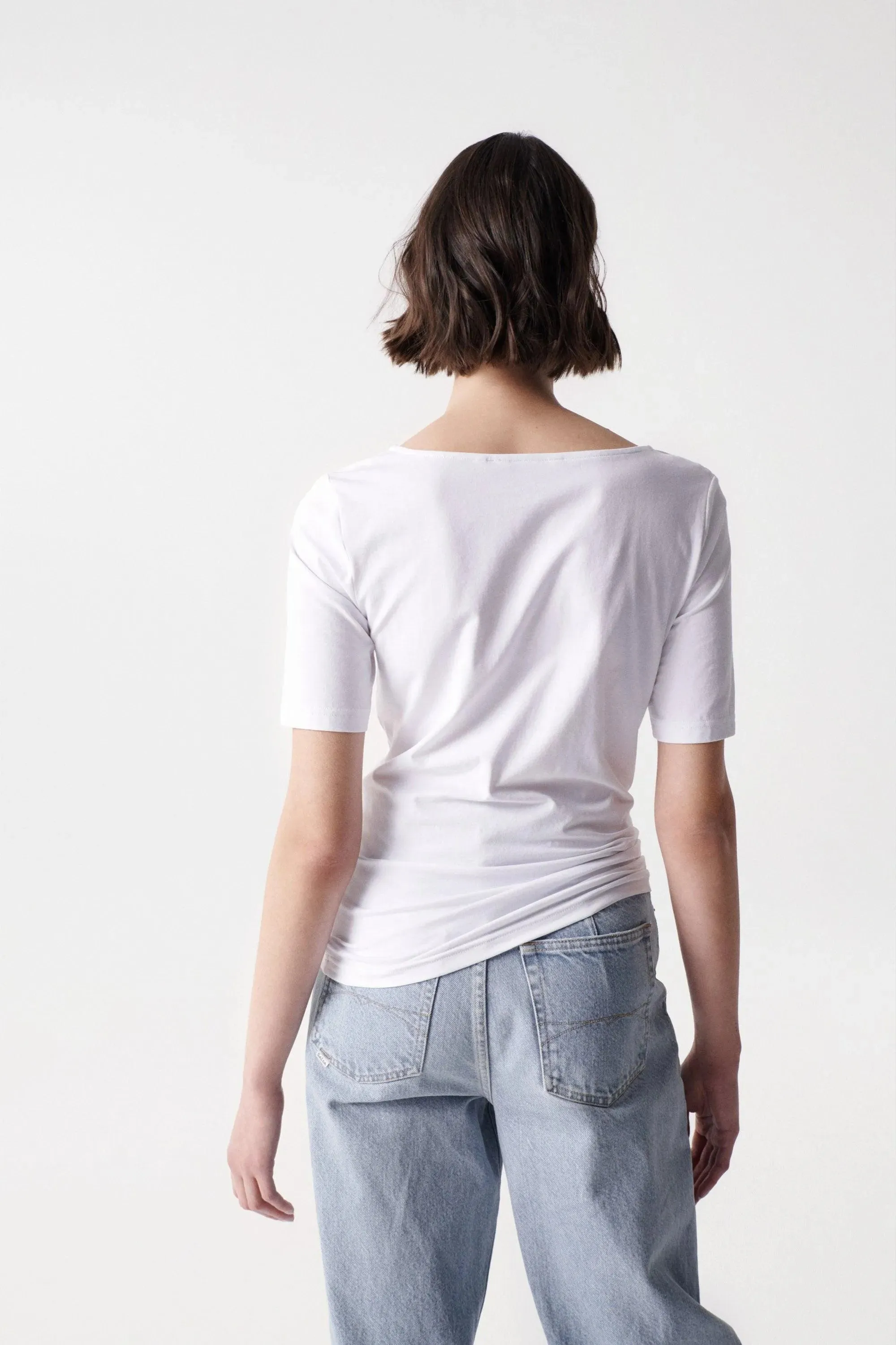 Camiseta Salsa Jeans de Mujer con Escote Asimétrico