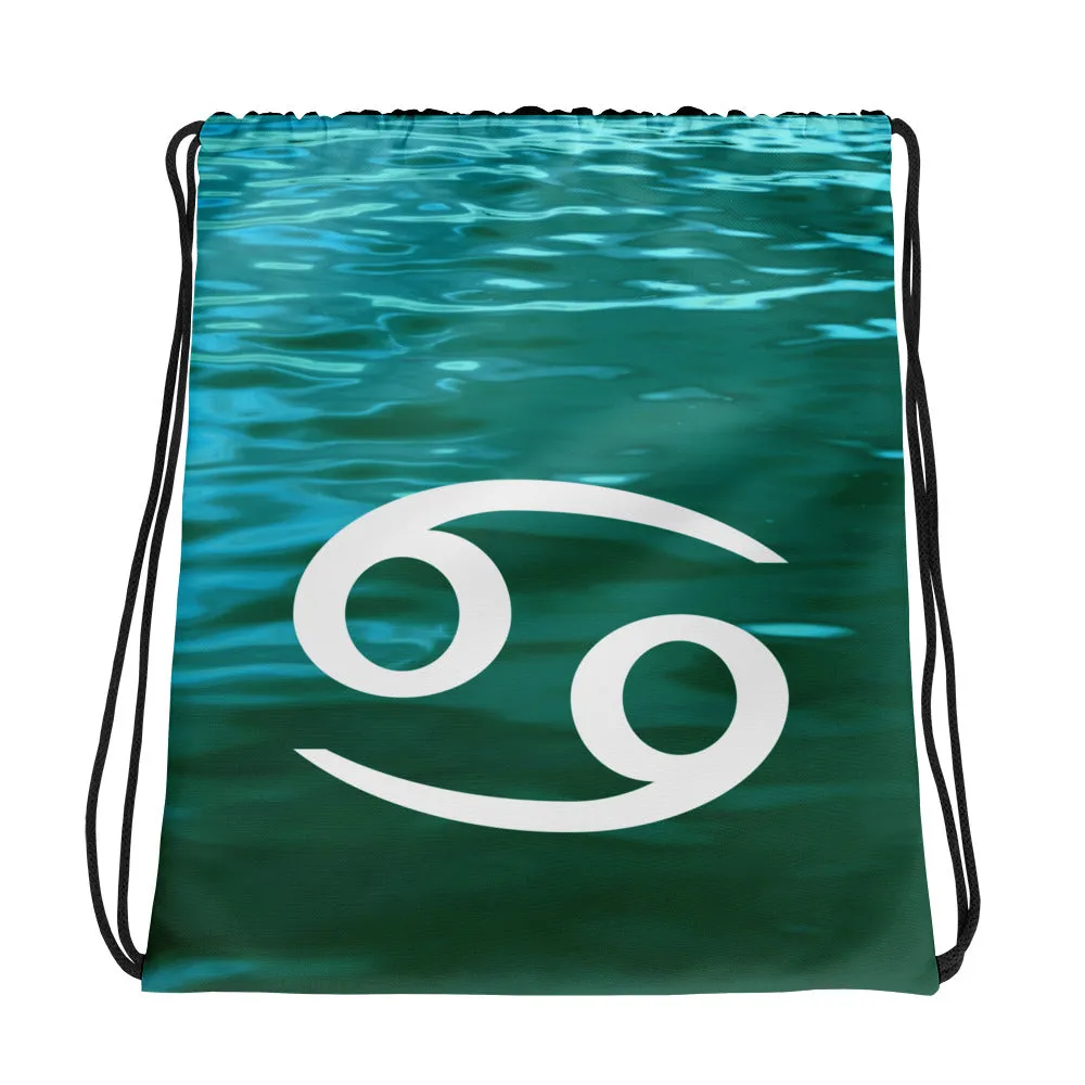 CANCER BAG - Zodiac Text Symbol Design - Drawstring Bag