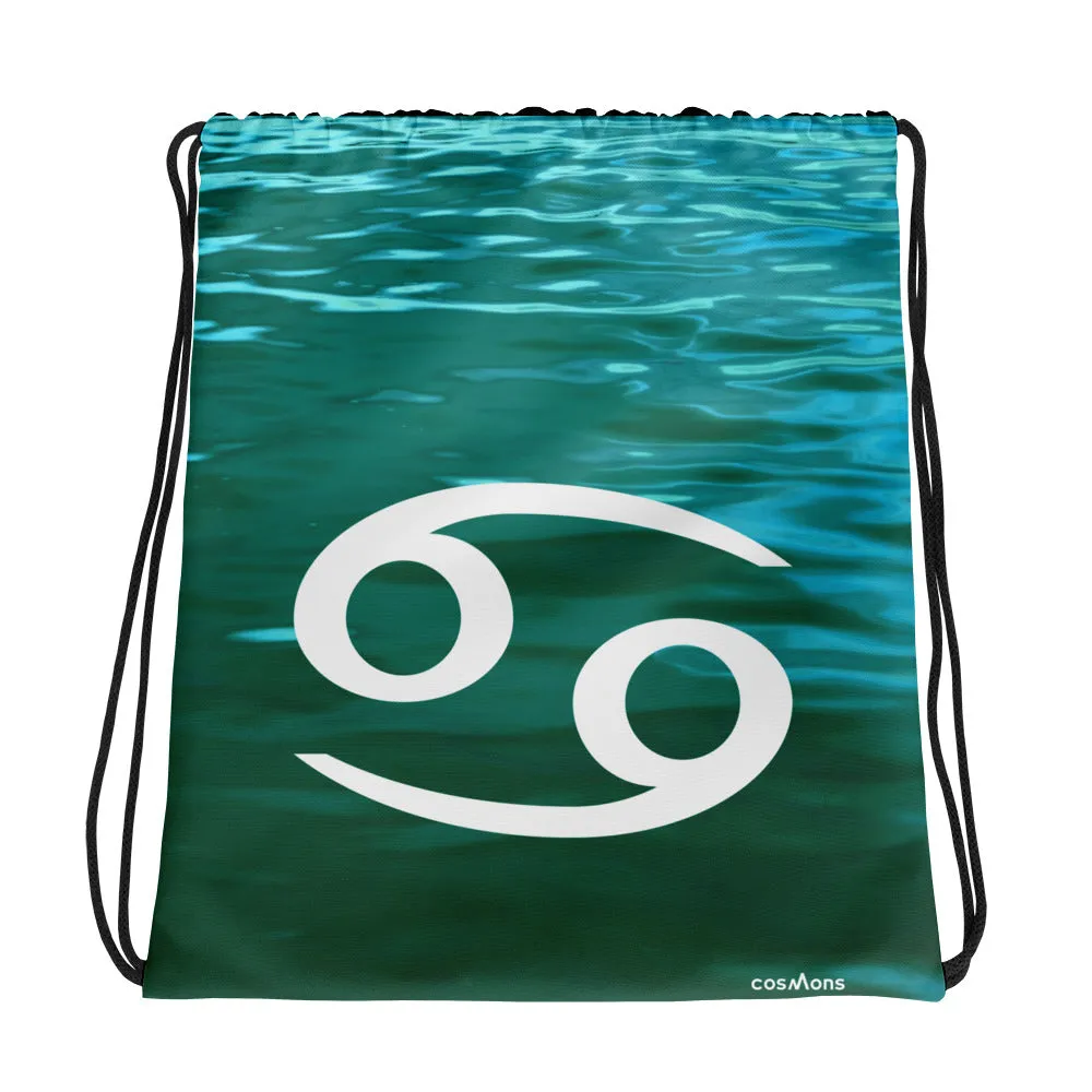 CANCER BAG - Zodiac Text Symbol Design - Drawstring Bag