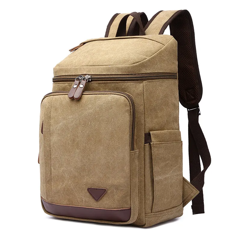 Canvas Backpack Casual Canvas Travel Backpack Men's School Backpack Handmade Hiking Backpacks