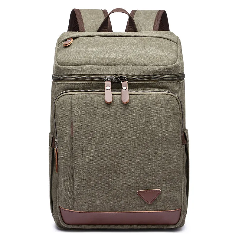 Canvas Backpack Casual Canvas Travel Backpack Men's School Backpack Handmade Hiking Backpacks