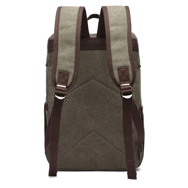 Canvas Backpack Casual Canvas Travel Backpack Men's School Backpack Handmade Hiking Backpacks