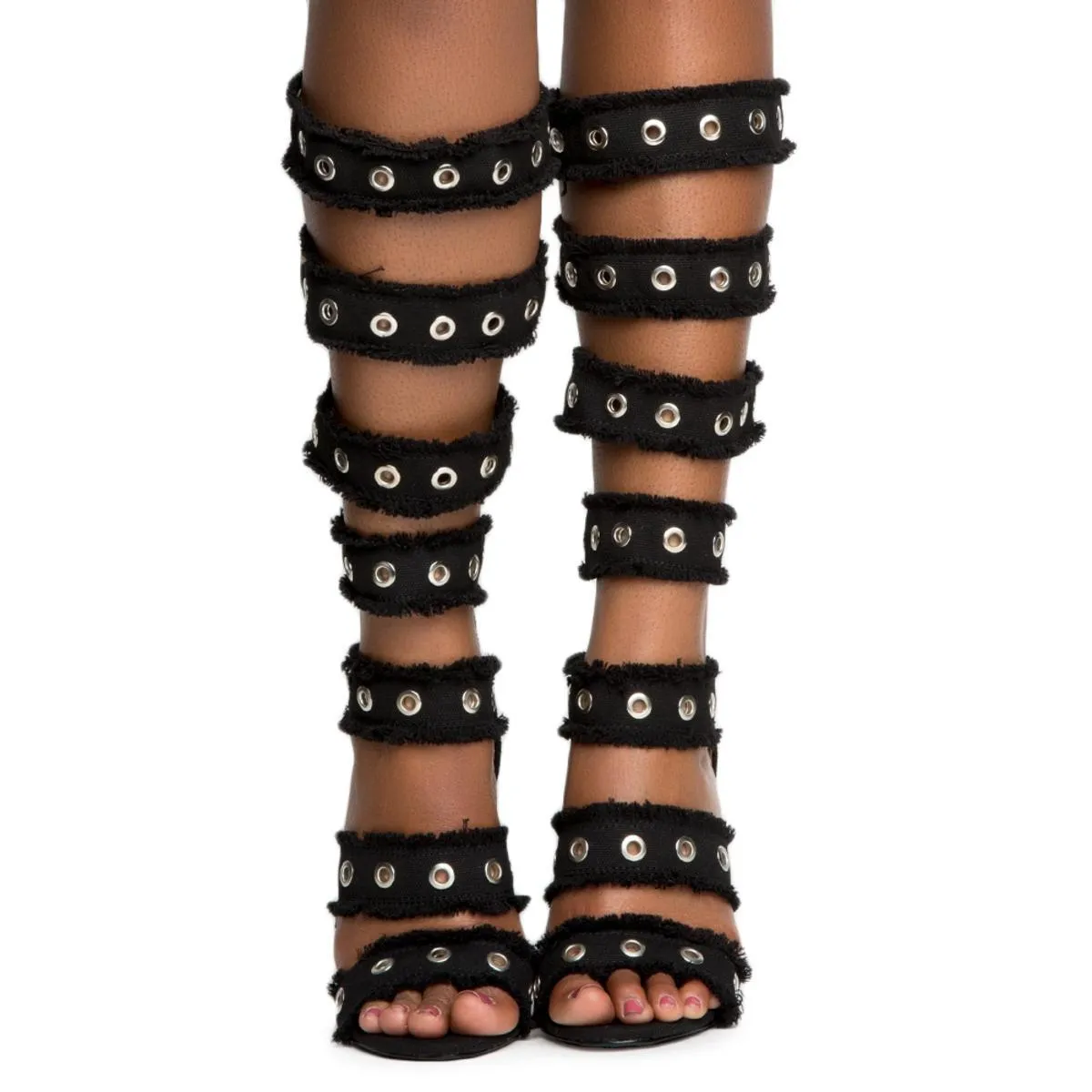 Cape Robbin Alza-66 Black Gladiator High Heel BLACK