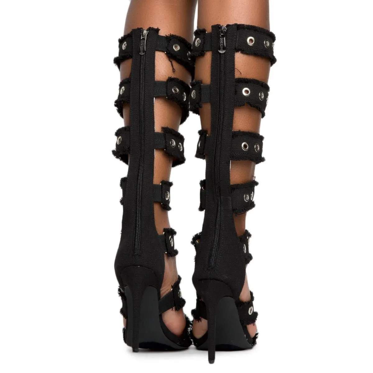 Cape Robbin Alza-66 Black Gladiator High Heel BLACK
