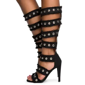 Cape Robbin Alza-66 Black Gladiator High Heel BLACK