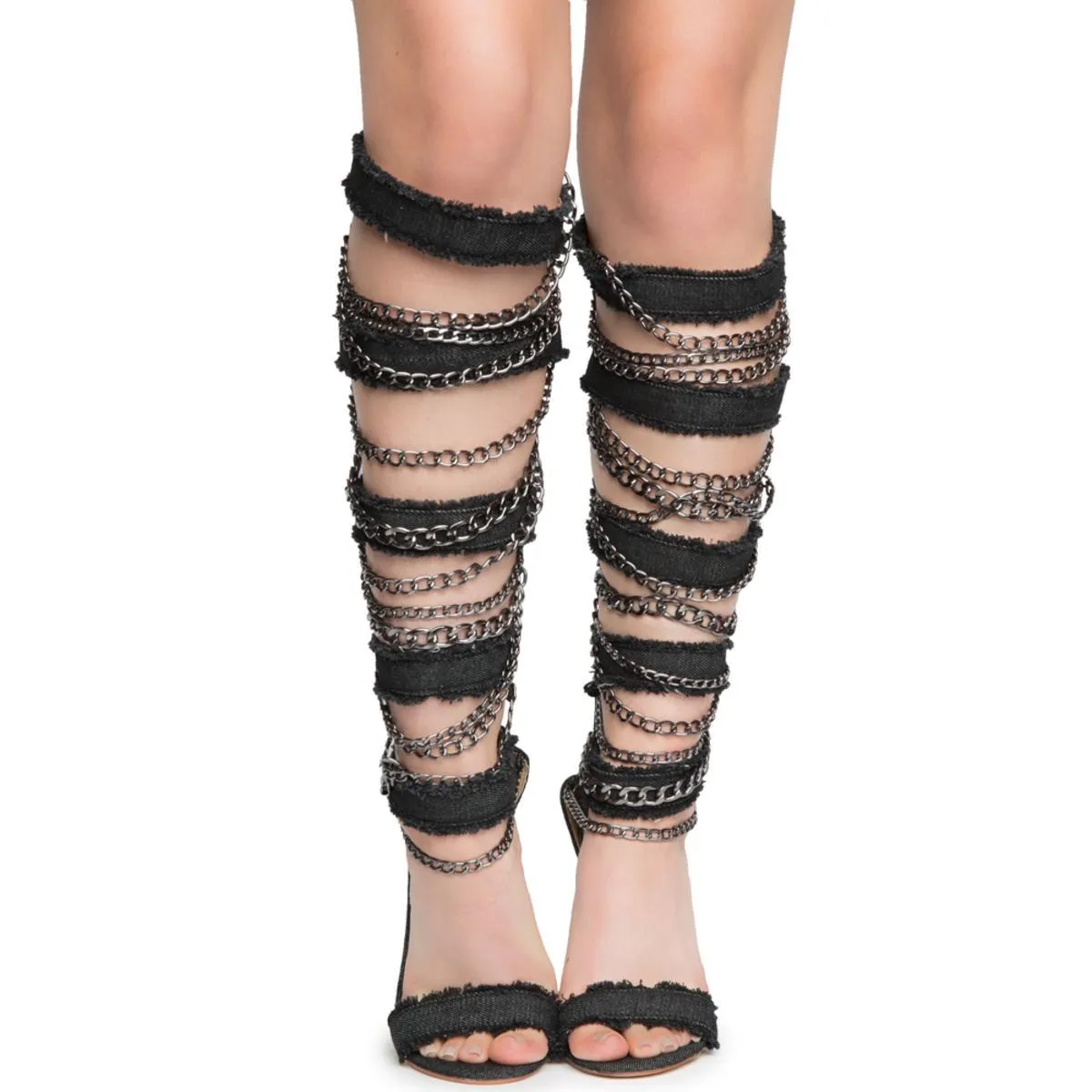 Cape Robbin Alza-77 Black High Heel BLACK