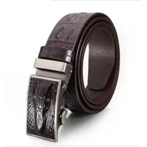 Celino Brown 100% Leather Belt Adjustable Ratchet Slide Buckle One Size Fits All