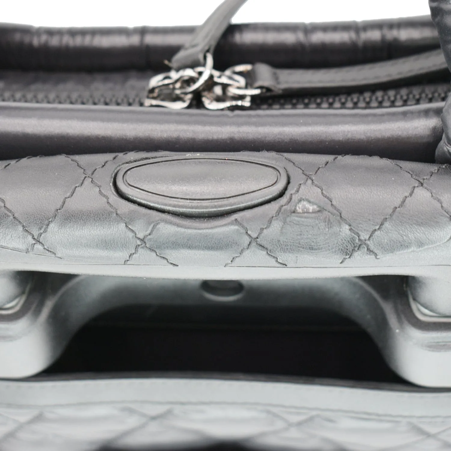 CHANEL Coco Cocoon Quilted Nylon Trolley Rolling Bag Black