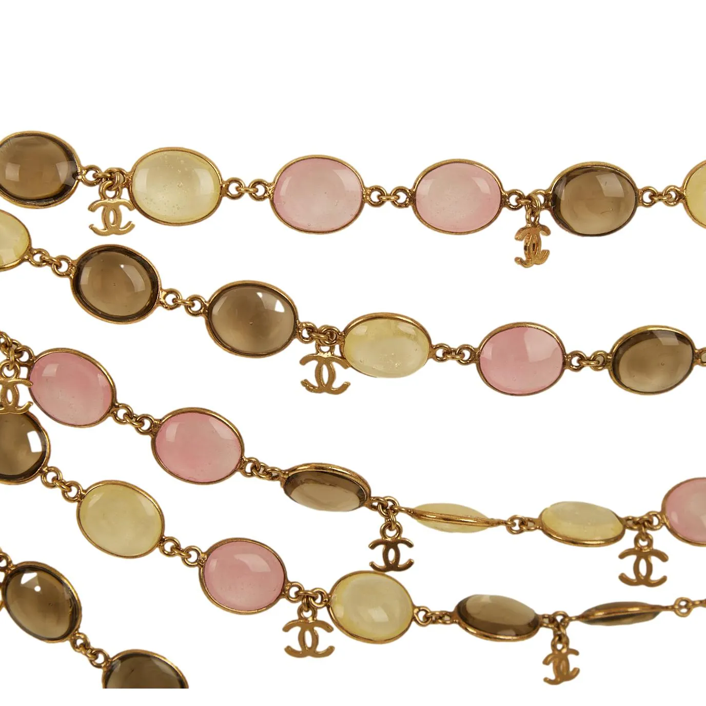 Chanel Multicolor Stone Logo Belt