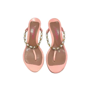 Chanel Pink Beaded Kitten Heels