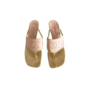 Chanel Pink Logo Kitten Heels