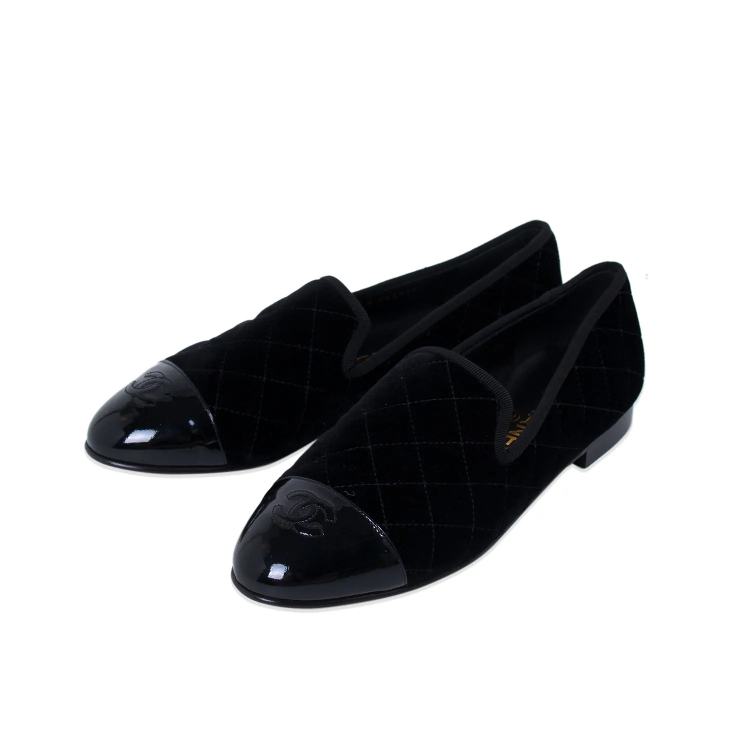 Chanel Quilted Velvet CC Loafers