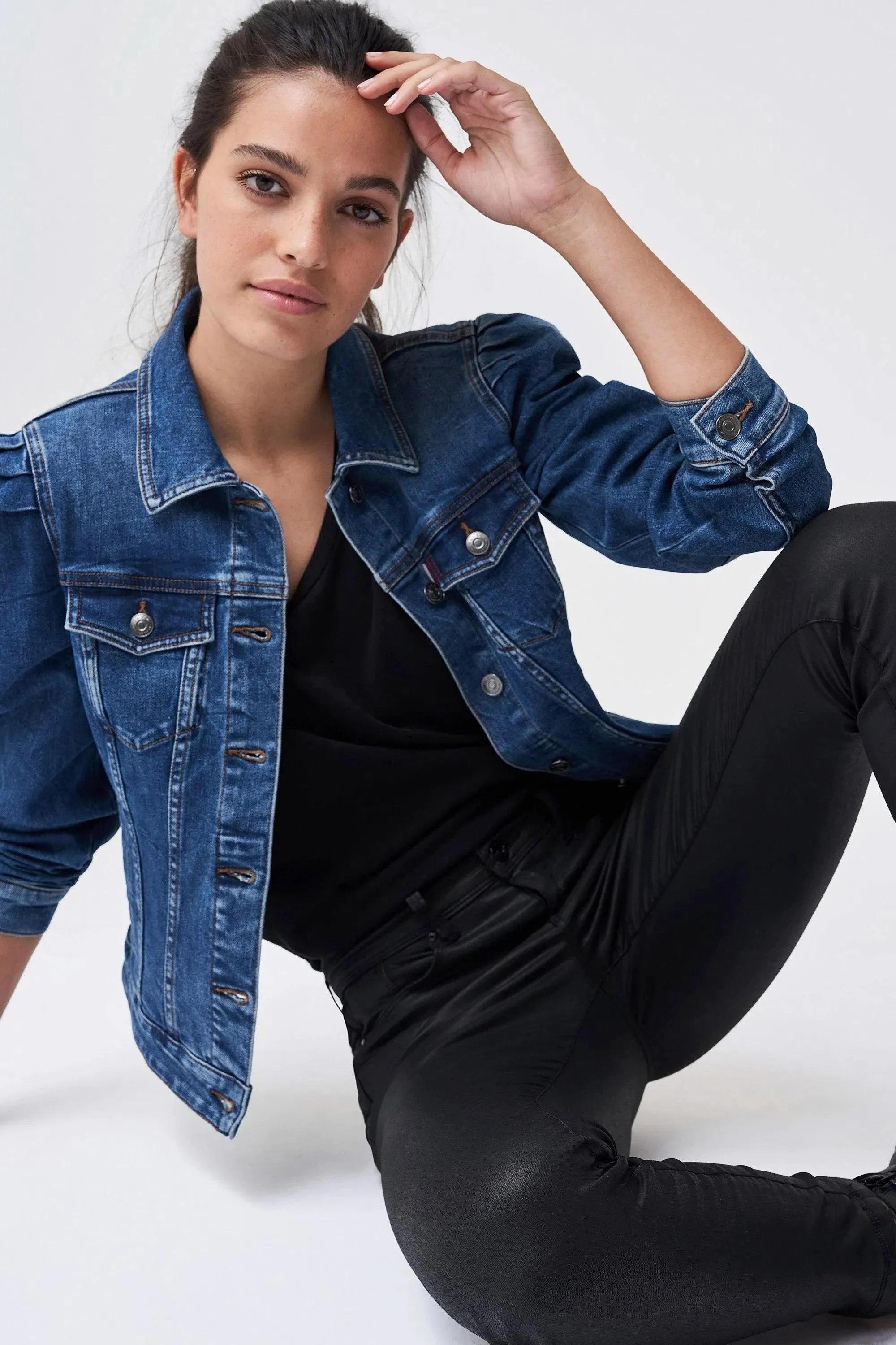 Chaqueta Vaquera Slim Fit Manga Abullonada