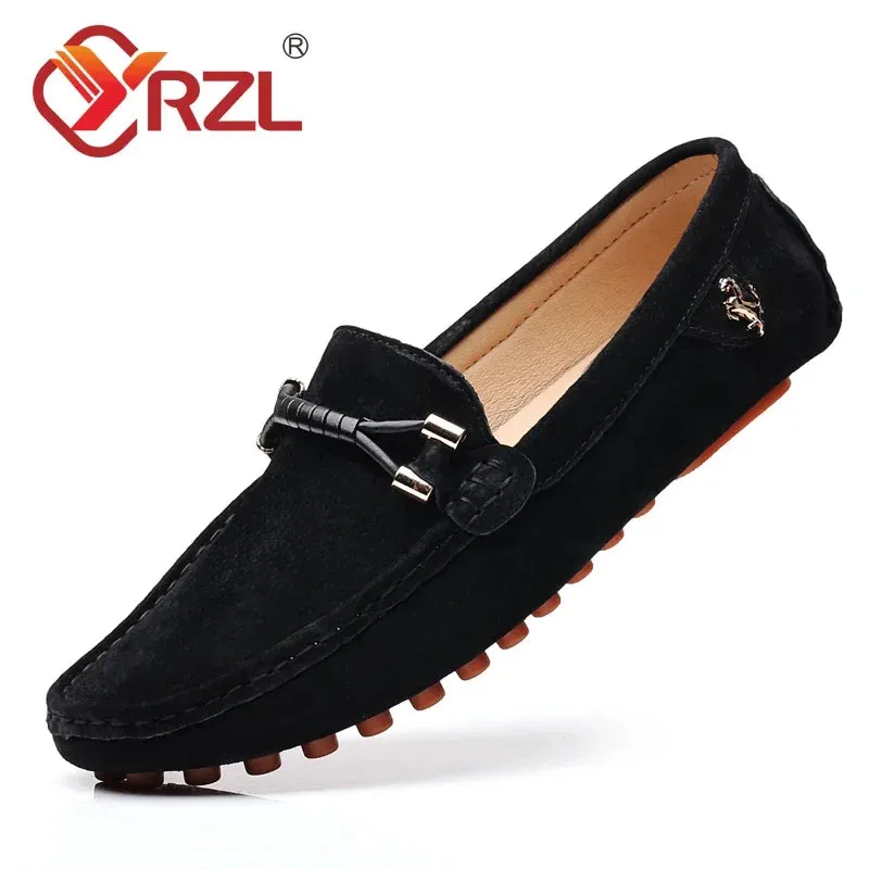 Chaussures mocassins luxe FERRARI / YRZL Loafers Men Big Size 48 Soft Driving Moccasins High Quality Flats Genuine Leather FERRARI