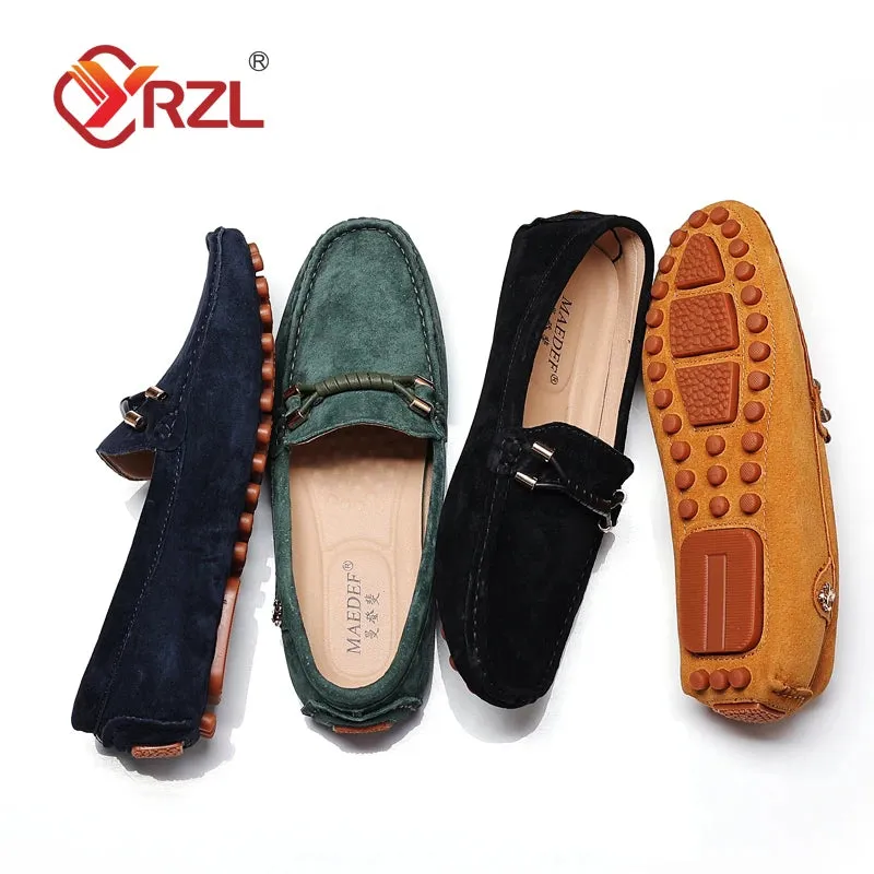 Chaussures mocassins luxe FERRARI / YRZL Loafers Men Big Size 48 Soft Driving Moccasins High Quality Flats Genuine Leather FERRARI