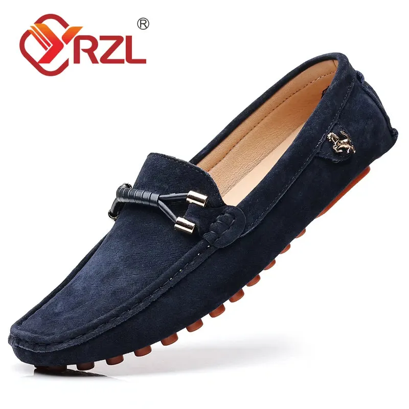 Chaussures mocassins luxe FERRARI / YRZL Loafers Men Big Size 48 Soft Driving Moccasins High Quality Flats Genuine Leather FERRARI