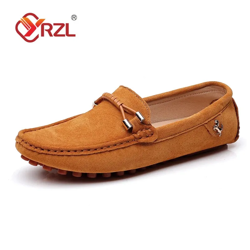 Chaussures mocassins luxe FERRARI / YRZL Loafers Men Big Size 48 Soft Driving Moccasins High Quality Flats Genuine Leather FERRARI