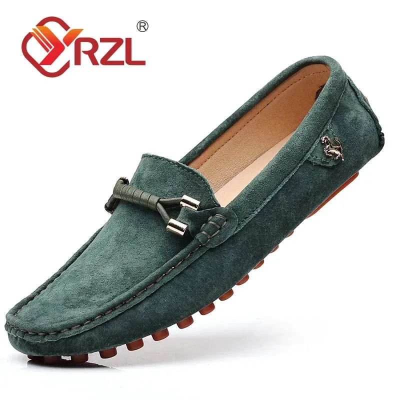 Chaussures mocassins luxe FERRARI / YRZL Loafers Men Big Size 48 Soft Driving Moccasins High Quality Flats Genuine Leather FERRARI