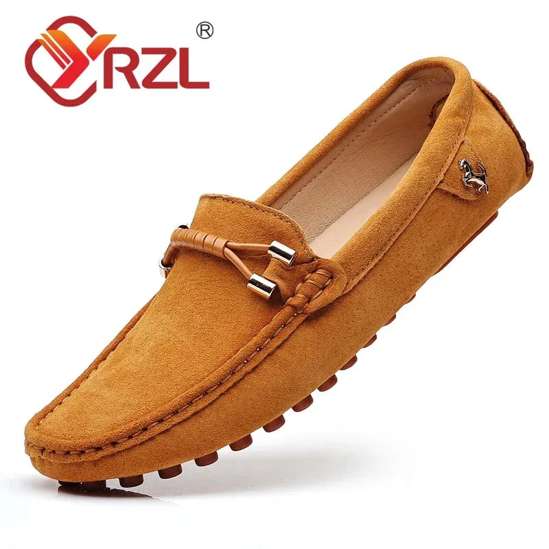 Chaussures mocassins luxe FERRARI / YRZL Loafers Men Big Size 48 Soft Driving Moccasins High Quality Flats Genuine Leather FERRARI