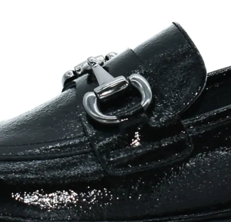 Chic black patent loafers