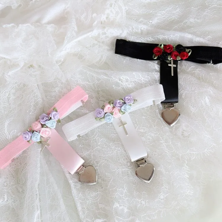 Chic Cross Angel Wings Heart Rosebud Elastic Thigh Leg Garter Belts