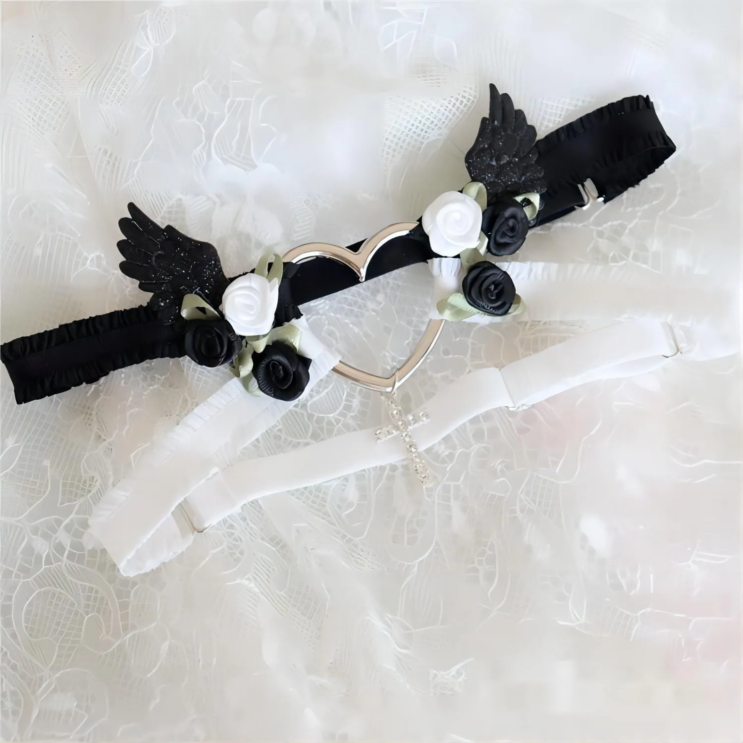 Chic Cross Angel Wings Heart Rosebud Elastic Thigh Leg Garter Belts