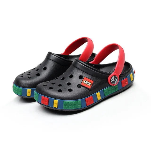 Children's Non-slip Breathable Flat Summer Outdoor Shoes - Black, Yellow