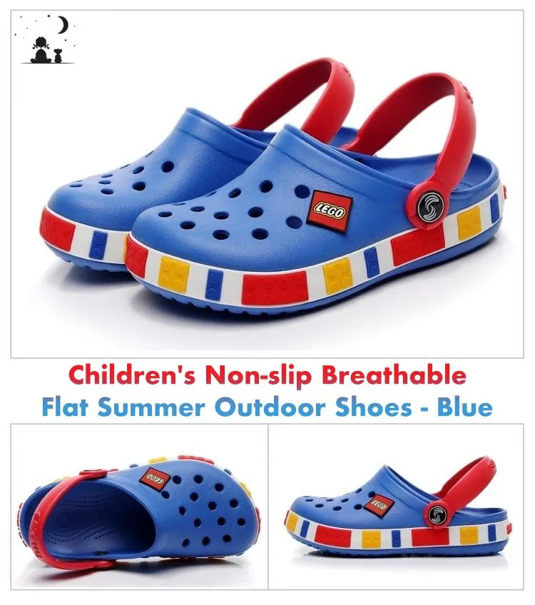 Children's Non-slip Breathable Flat Summer Outdoor Shoes - Green, Blue, Pink