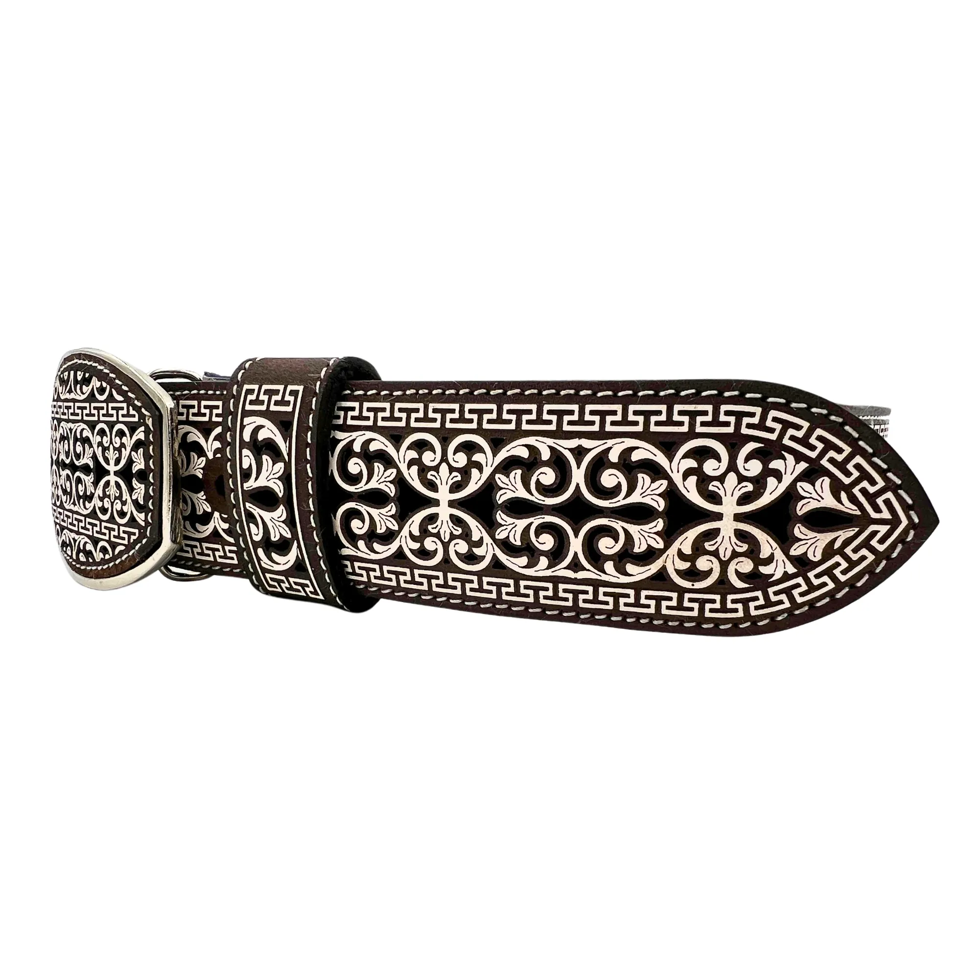 Cinto De Cuero Original El Charro Plata Con Hebilla De Metal