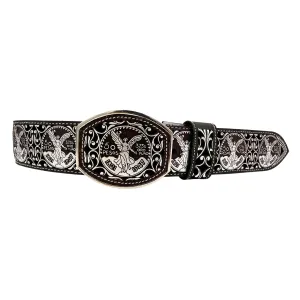 Cinto Vaquero Original El Centenario Plata Con Hebilla De Metal