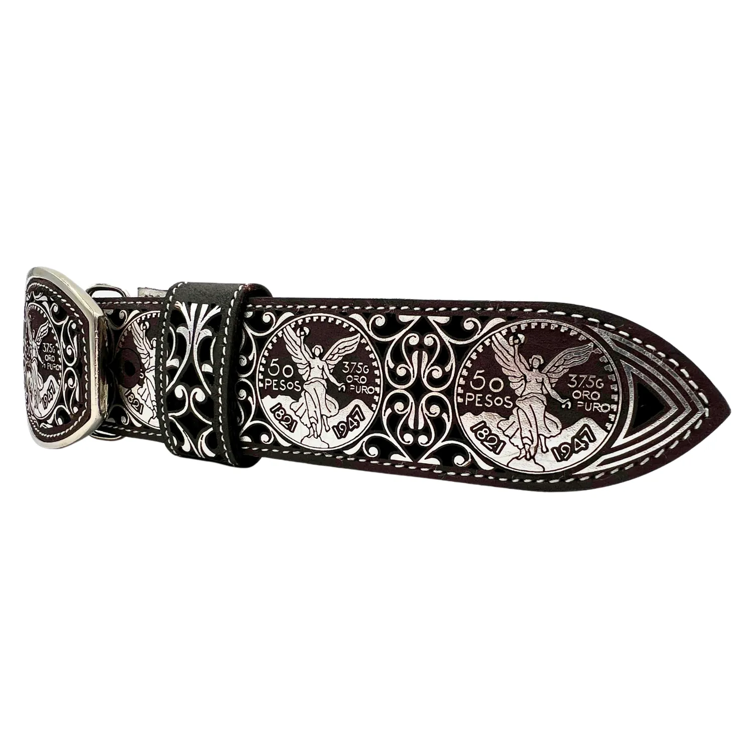 Cinto Vaquero Original El Centenario Plata Con Hebilla De Metal