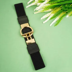Circle Bar Buckle Black Belt