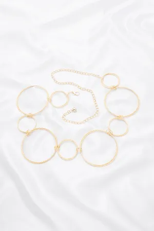 Circle Layer Metal Link Chain Hook Belt