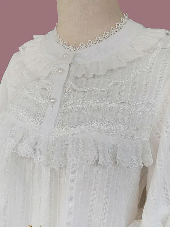 Classic Lolita Blouses Infanta White Long Sleeves Lolita Shirt
