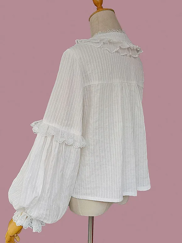 Classic Lolita Blouses Infanta White Long Sleeves Lolita Shirt