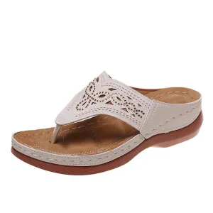 Clip Toe Wedge Sandals Women 2023 Summer Thick Platform Beach Sandals Woman Plus Size 44 Low Heels Gladiator Sandalias De Mujer