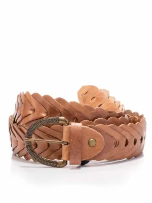 Cobra Chain Leather Belt/Horseshoe