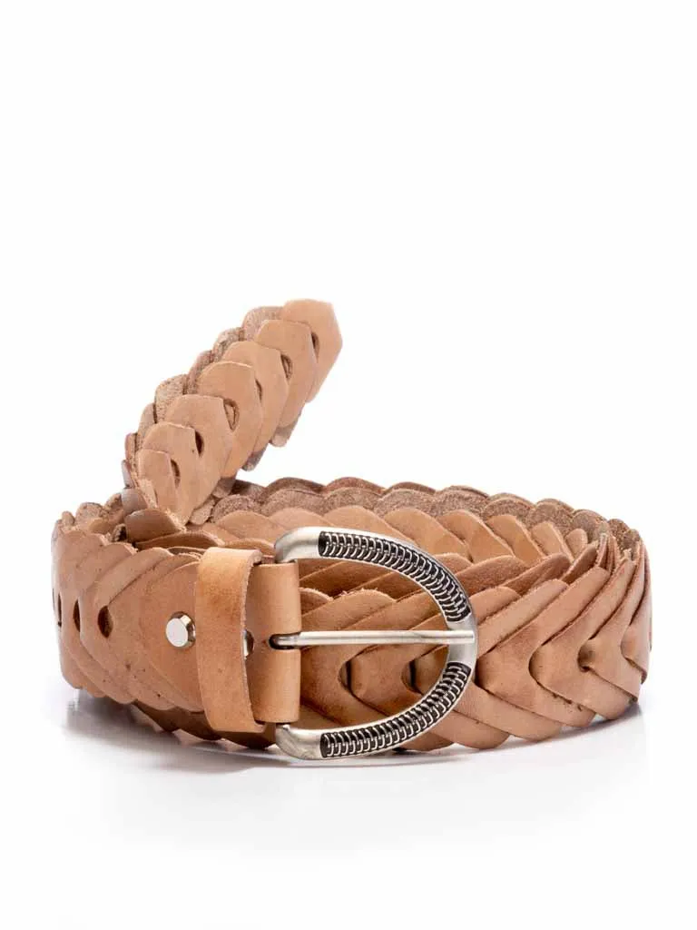 Cobra Chain Leather Belt/Horseshoe