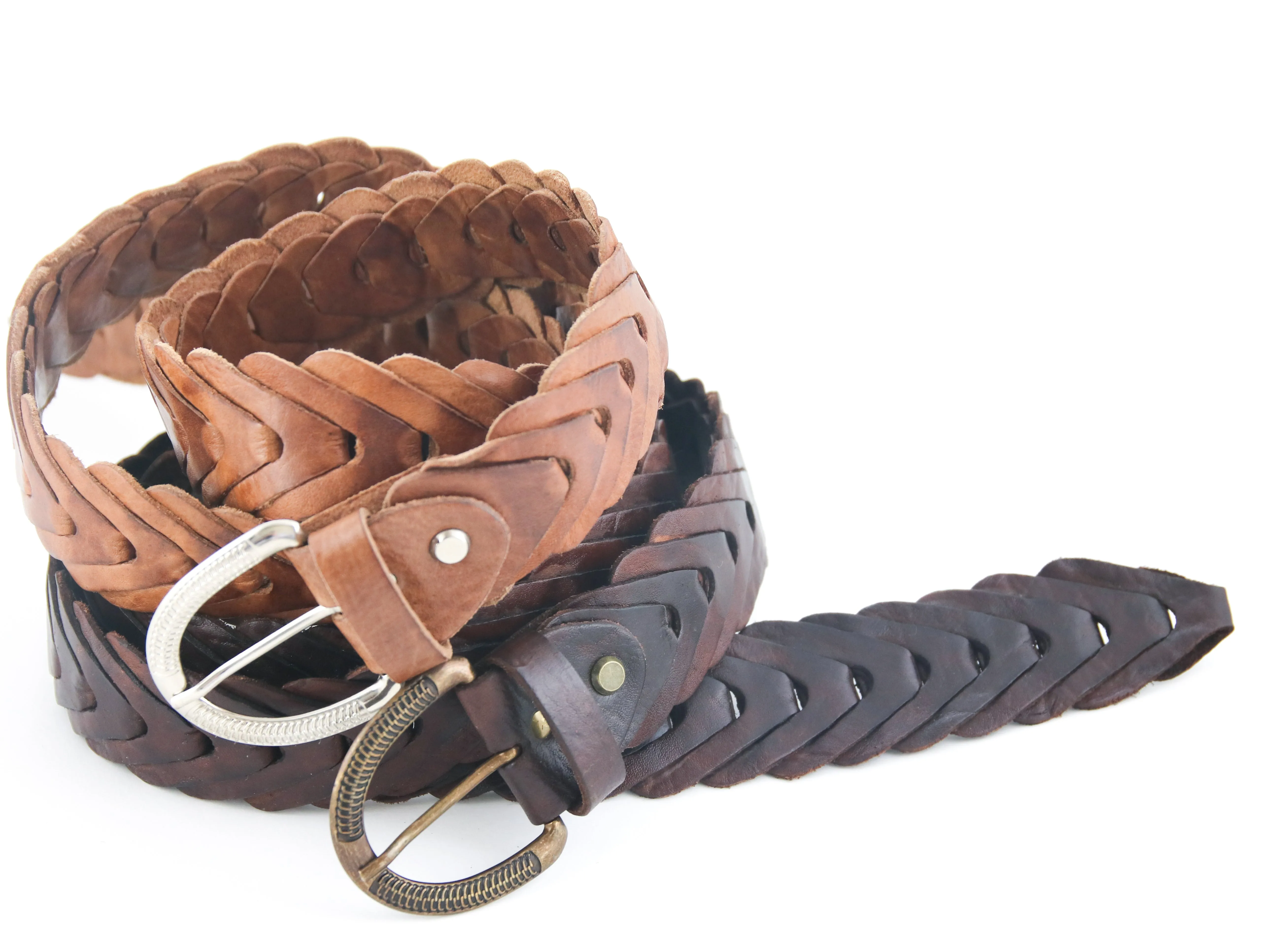 Cobra Chain Leather Belt/Horseshoe