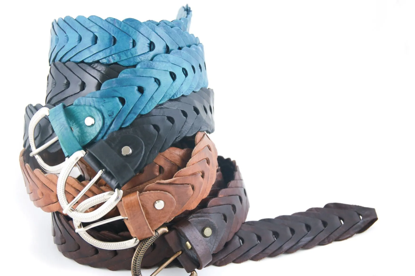 Cobra Chain Leather Belt/Horseshoe