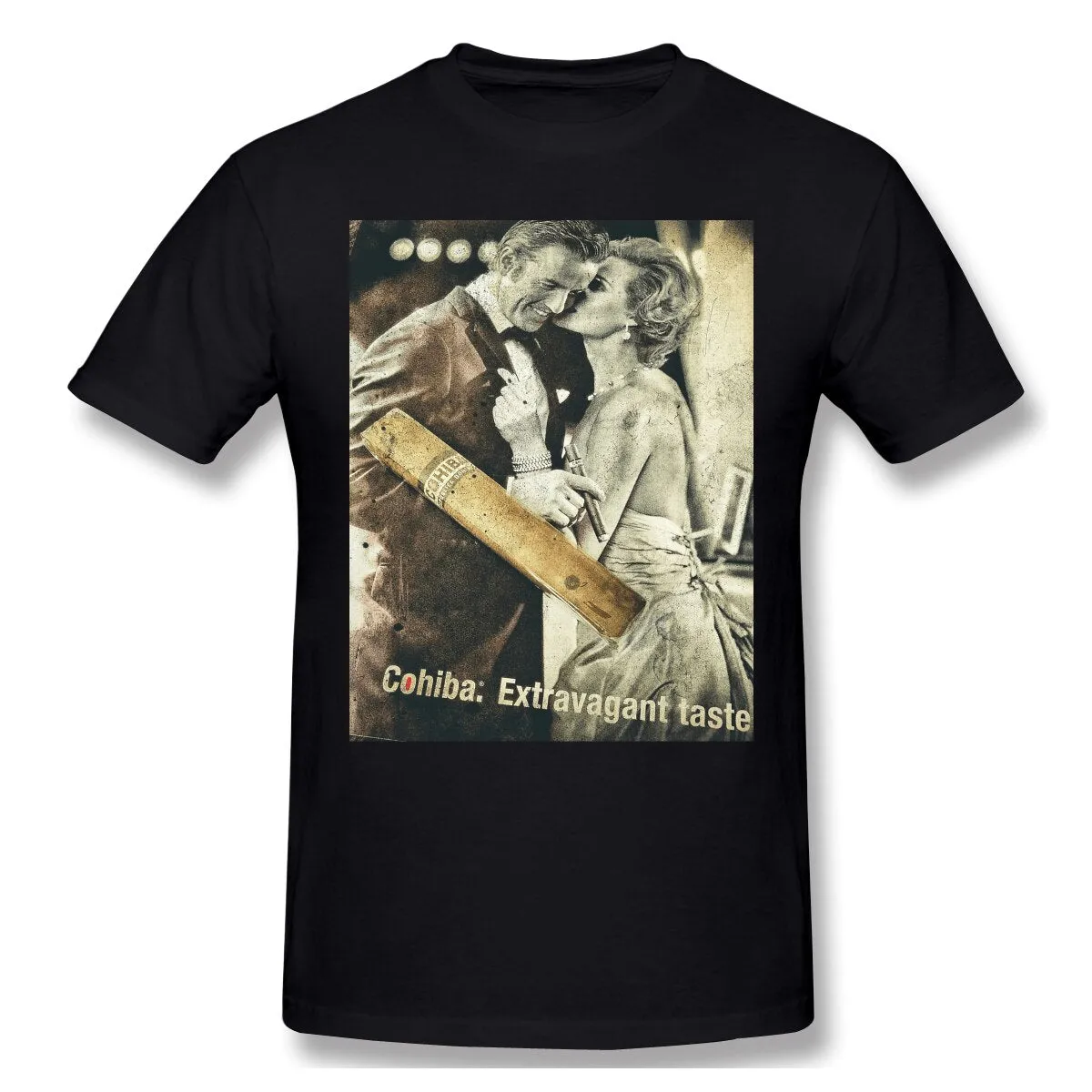 Cohibar Cuban Cigar Mini Skir Men's Basic Short Sleeve T-Shirt Funny Graphic R238 Top tee USA Size