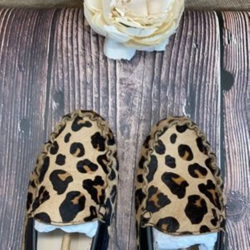Cole Haan Leopard Print Evelyn Driver Loafers 6B