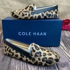 Cole Haan Leopard Print Evelyn Driver Loafers 6B