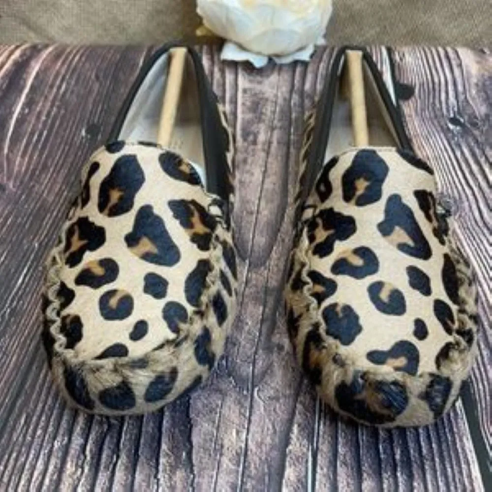 Cole Haan Leopard Print Evelyn Driver Loafers 6B
