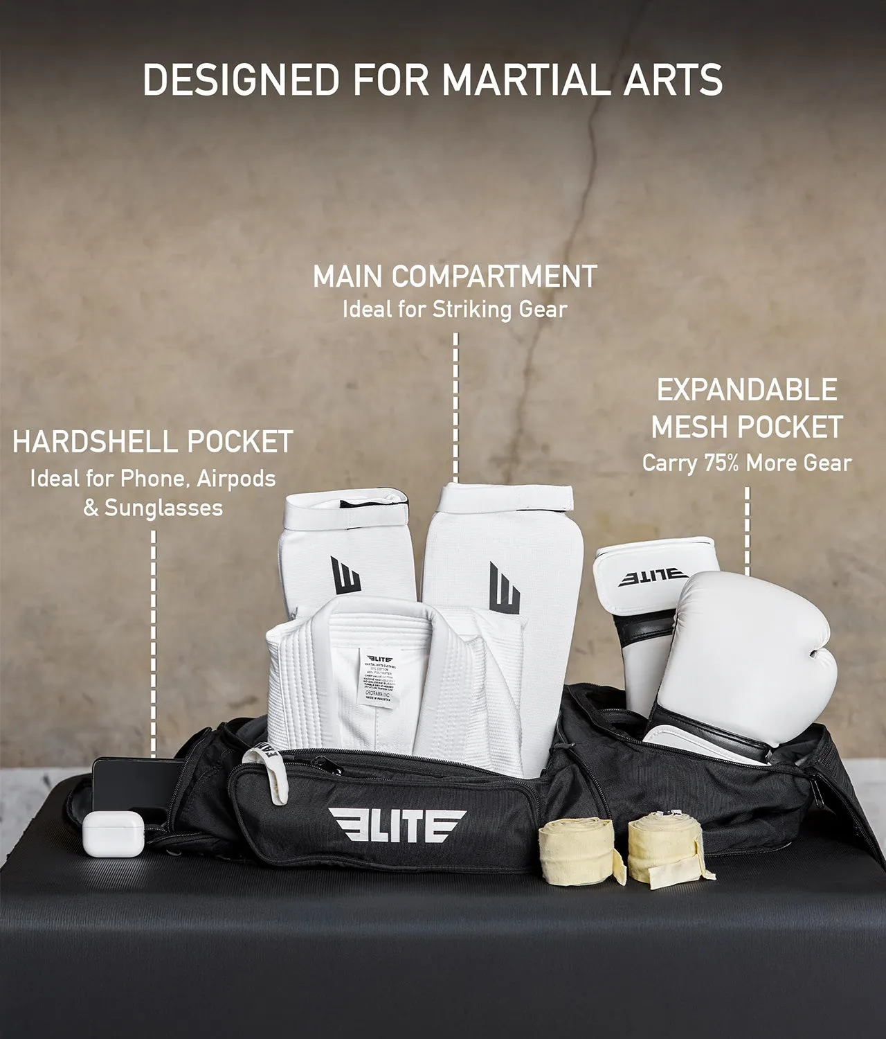 Convertible Black Muay Thai Gear Gym Bag & Backpack