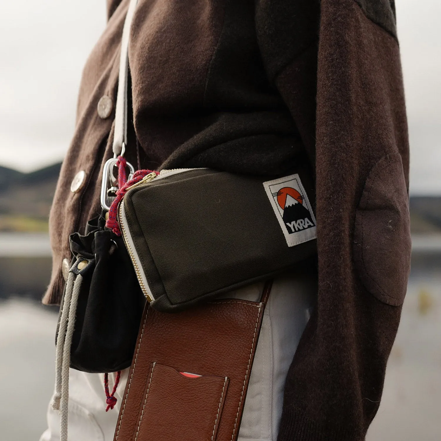 Cotton Canvas Travel Case Bag - Khaki