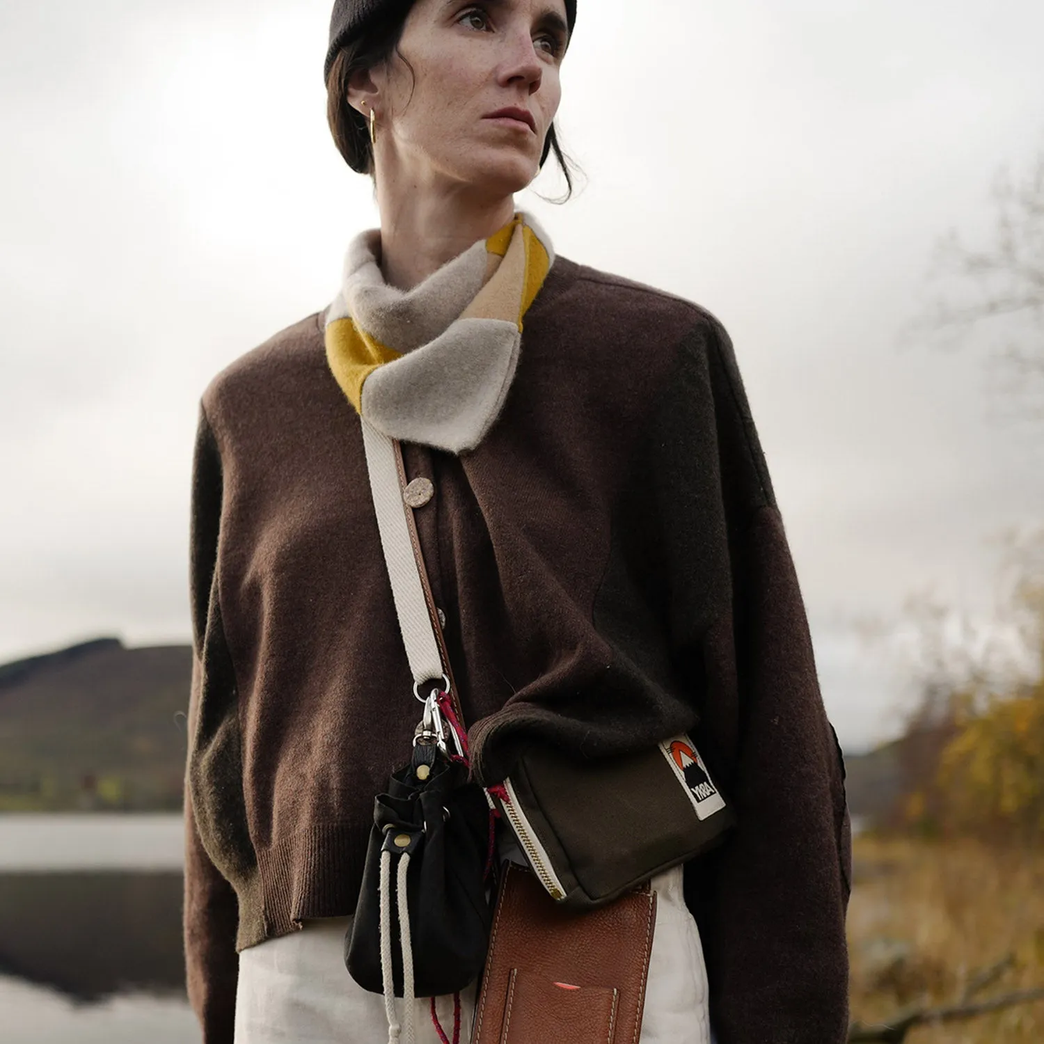 Cotton Canvas Travel Case Bag - Khaki